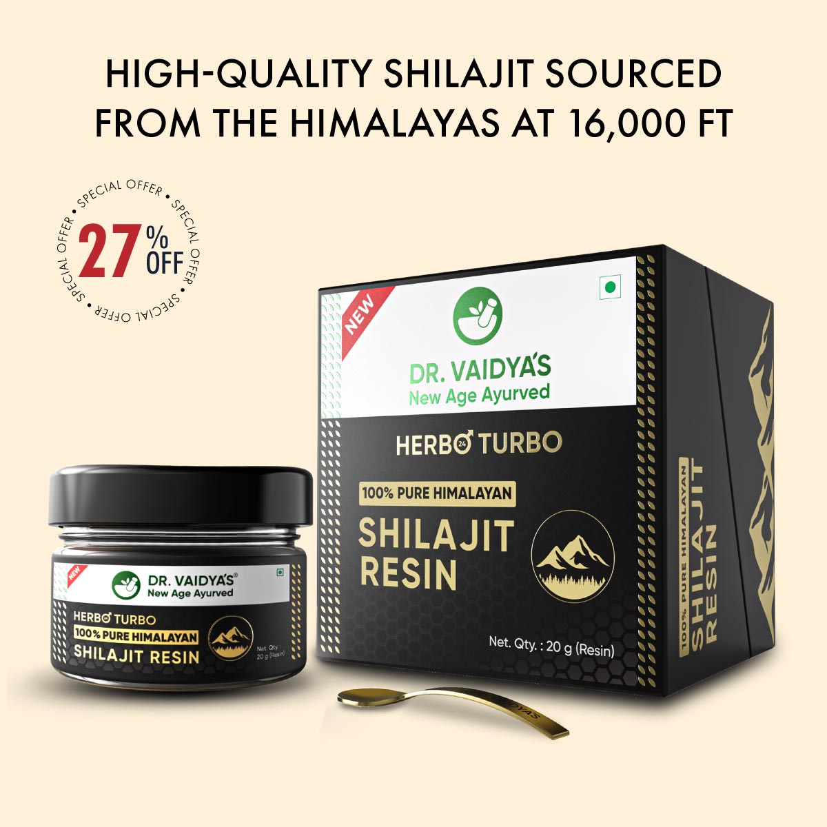 Herbo24Turbo Shilajit Resin: Made From 100% Pure Himalayan Shilajit To Help Boost Stamina, Strength & Energy
