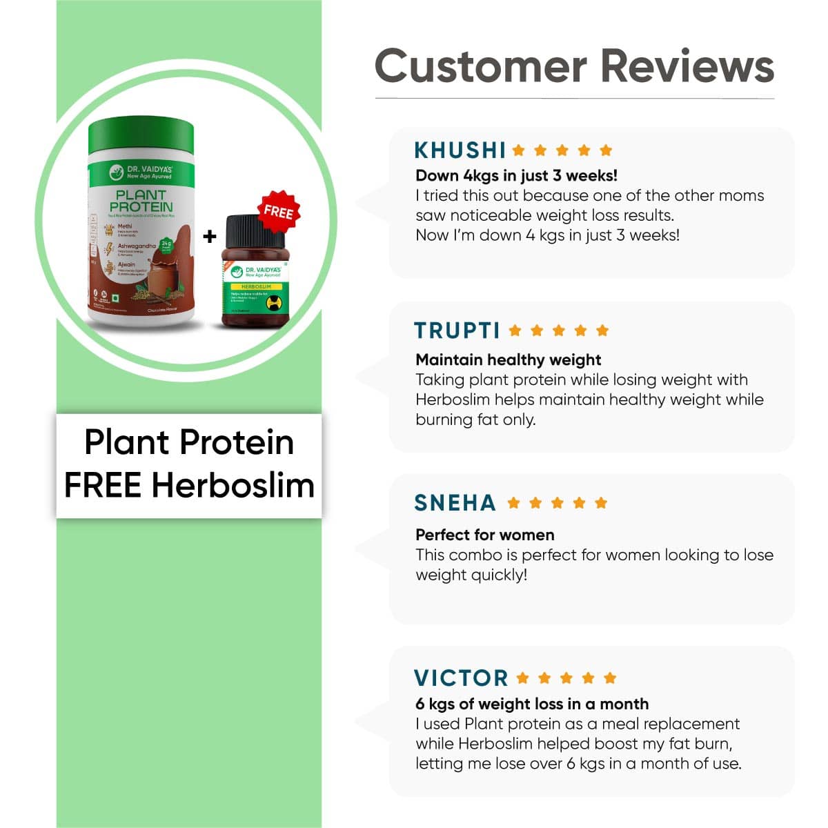 Buy Plant Protein & Get Herboslim FREE
