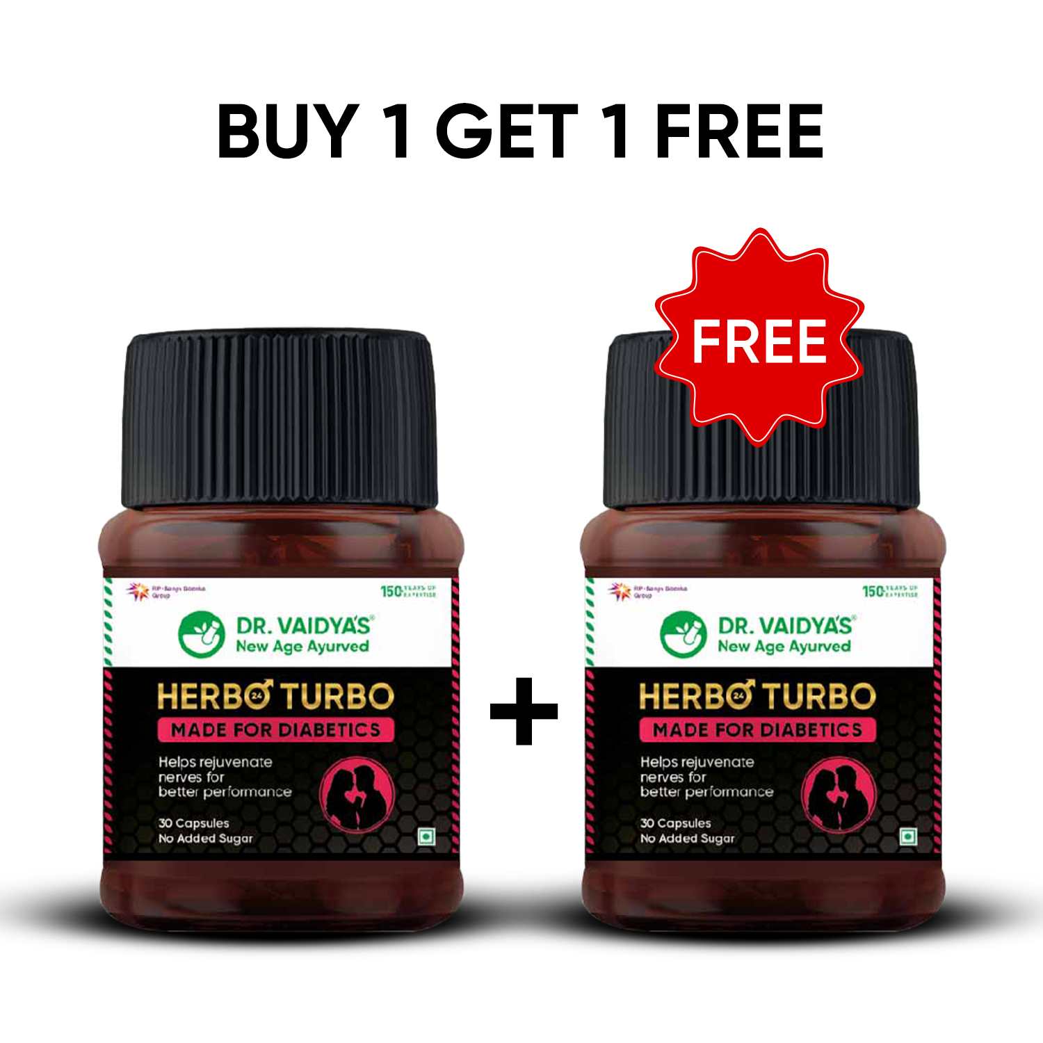 Herbo24Turbo: For Diabetes-Related Performance Problems In Men - Buy 1 Get 1 FREE
